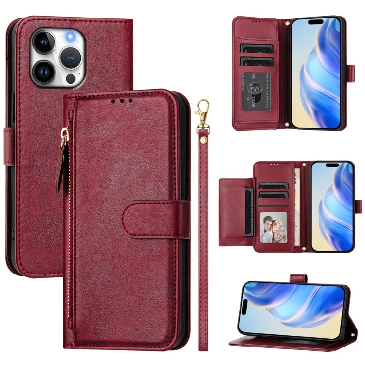 Ví da ốp lưng điện thoại nhiều ngăn thẻ có khóa kéo, dành cho iPhone 17e / 16e, iPhone 17 Pro Max, iPhone 17 Pro, iPhone 17, iPhone Air, iPhone 16 Pro Max, iPhone 16 Pro, iPhone 16 Plus
