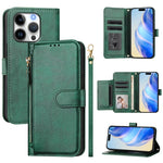 Ví da ốp lưng điện thoại nhiều ngăn thẻ có khóa kéo, dành cho iPhone 17e / 16e, iPhone 17 Pro Max, iPhone 17 Pro, iPhone 17, iPhone Air, iPhone 16 Pro Max, iPhone 16 Pro, iPhone 16 Plus