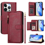Ví da ốp lưng điện thoại nhiều ngăn thẻ có khóa kéo, dành cho iPhone 17e / 16e, iPhone 17 Pro Max, iPhone 17 Pro, iPhone 17, iPhone Air, iPhone 16 Pro Max, iPhone 16 Pro, iPhone 16 Plus