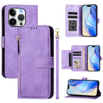 Ví da ốp lưng điện thoại nhiều ngăn thẻ có khóa kéo, dành cho iPhone 17e / 16e, iPhone 17 Pro Max, iPhone 17 Pro, iPhone 17, iPhone Air, iPhone 16 Pro Max, iPhone 16 Pro, iPhone 16 Plus
