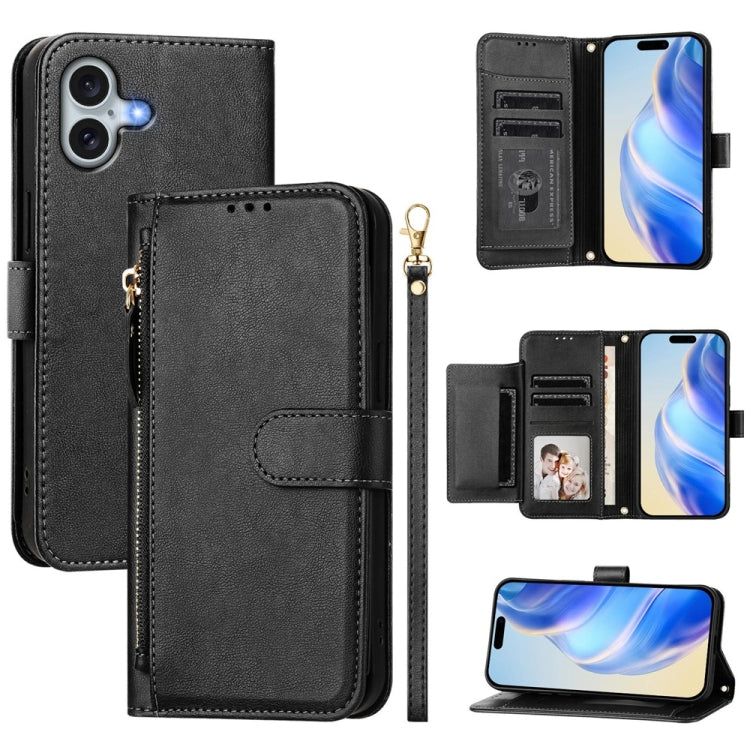 Ví da ốp lưng điện thoại nhiều ngăn thẻ có khóa kéo, dành cho iPhone 17e / 16e, iPhone 17 Pro Max, iPhone 17 Pro, iPhone 17, iPhone Air, iPhone 16 Pro Max, iPhone 16 Pro, iPhone 16 Plus