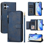 Ví da ốp lưng điện thoại nhiều ngăn thẻ có khóa kéo, dành cho iPhone 17e / 16e, iPhone 17 Pro Max, iPhone 17 Pro, iPhone 17, iPhone Air, iPhone 16 Pro Max, iPhone 16 Pro, iPhone 16 Plus