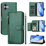 Ví da ốp lưng điện thoại nhiều ngăn thẻ có khóa kéo, dành cho iPhone 17e / 16e, iPhone 17 Pro Max, iPhone 17 Pro, iPhone 17, iPhone Air, iPhone 16 Pro Max, iPhone 16 Pro, iPhone 16 Plus