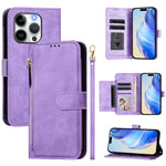 Ví da khóa kéo nhiều khe thẻ, ốp điện thoại, dành cho iPhone 16, iPhone 15 Pro Max, iPhone 15 Pro, iPhone 15 Plus, iPhone 15, iPhone 14 Plus, iPhone 14 / 13, iPhone 14 Pro