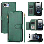 Ví da ốp lưng điện thoại nhiều ngăn thẻ có khóa kéo, dành cho iPhone 17e / 16e, iPhone 17 Pro Max, iPhone 17 Pro, iPhone 17, iPhone Air, iPhone 16 Pro Max, iPhone 16 Pro, iPhone 16 Plus