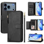 Ví da ốp lưng điện thoại nhiều ngăn thẻ có khóa kéo, dành cho iPhone 17e / 16e, iPhone 17 Pro Max, iPhone 17 Pro, iPhone 17, iPhone Air, iPhone 16 Pro Max, iPhone 16 Pro, iPhone 16 Plus