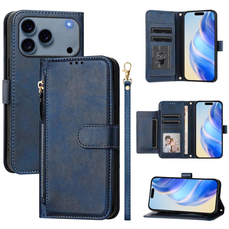 Ví da ốp lưng điện thoại nhiều ngăn thẻ có khóa kéo, dành cho iPhone 17e / 16e, iPhone 17 Pro Max, iPhone 17 Pro, iPhone 17, iPhone Air, iPhone 16 Pro Max, iPhone 16 Pro, iPhone 16 Plus