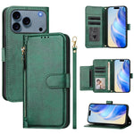 Ví da ốp lưng điện thoại nhiều ngăn thẻ có khóa kéo, dành cho iPhone 17e / 16e, iPhone 17 Pro Max, iPhone 17 Pro, iPhone 17, iPhone Air, iPhone 16 Pro Max, iPhone 16 Pro, iPhone 16 Plus