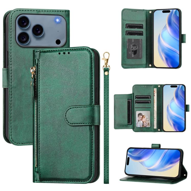 Ví da ốp lưng điện thoại nhiều ngăn thẻ có khóa kéo, dành cho iPhone 17e / 16e, iPhone 17 Pro Max, iPhone 17 Pro, iPhone 17, iPhone Air, iPhone 16 Pro Max, iPhone 16 Pro, iPhone 16 Plus