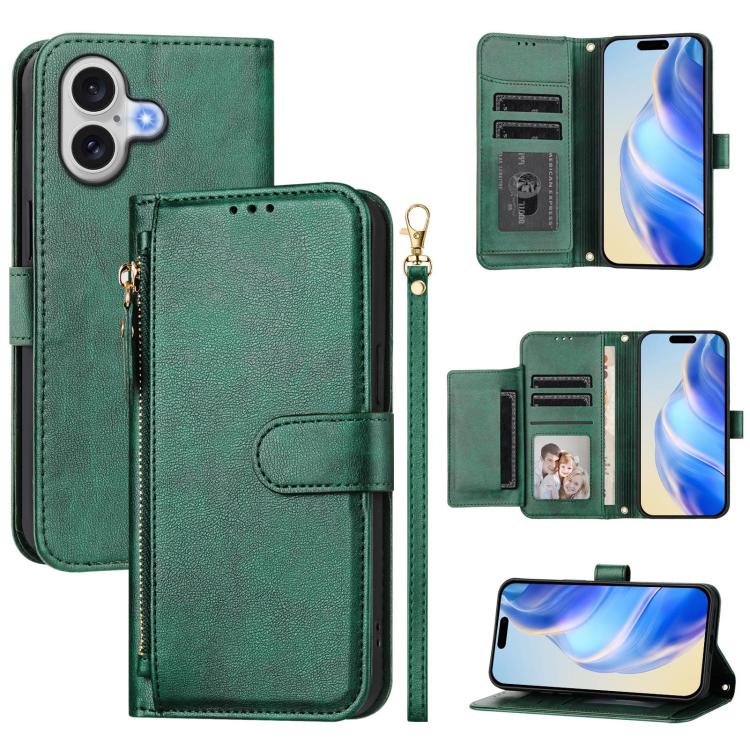Ví da ốp lưng điện thoại nhiều ngăn thẻ có khóa kéo, dành cho iPhone 17e / 16e, iPhone 17 Pro Max, iPhone 17 Pro, iPhone 17, iPhone Air, iPhone 16 Pro Max, iPhone 16 Pro, iPhone 16 Plus