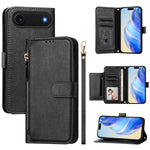 Ví da ốp lưng điện thoại nhiều ngăn thẻ có khóa kéo, dành cho iPhone 17e / 16e, iPhone 17 Pro Max, iPhone 17 Pro, iPhone 17, iPhone Air, iPhone 16 Pro Max, iPhone 16 Pro, iPhone 16 Plus