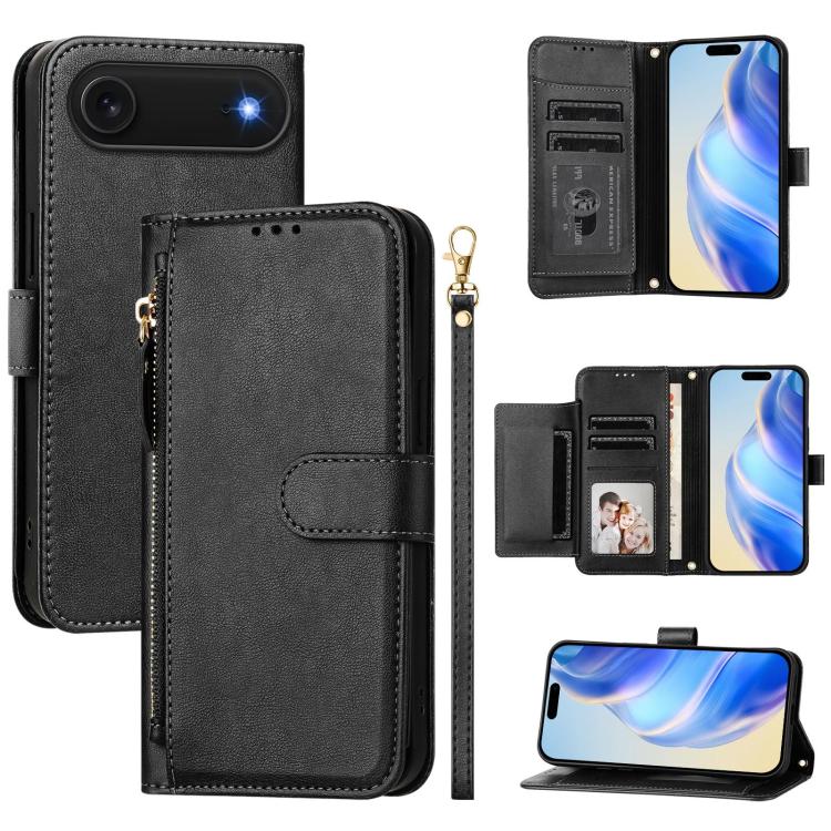 Ví da ốp lưng điện thoại nhiều ngăn thẻ có khóa kéo, dành cho iPhone 17e / 16e, iPhone 17 Pro Max, iPhone 17 Pro, iPhone 17, iPhone Air, iPhone 16 Pro Max, iPhone 16 Pro, iPhone 16 Plus