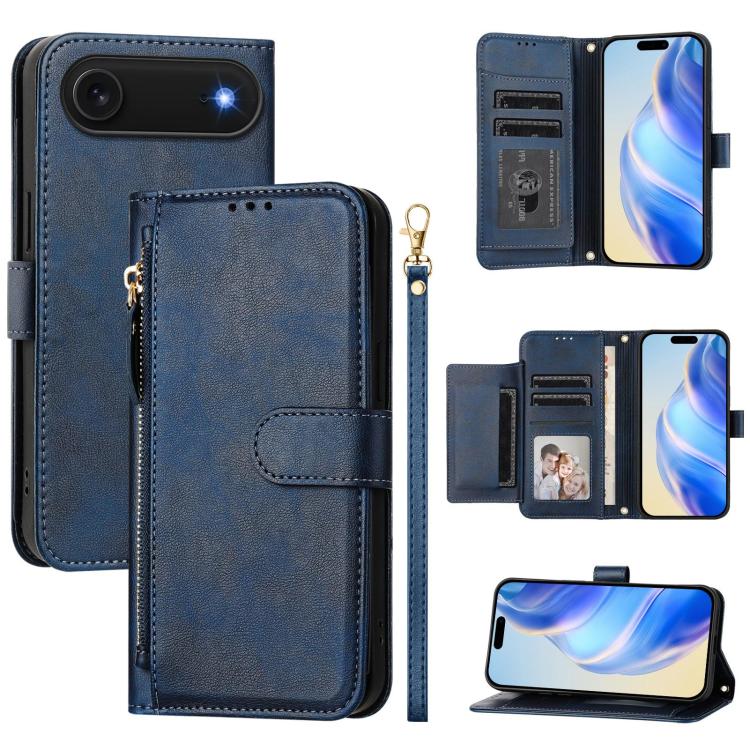 Ví da ốp lưng điện thoại nhiều ngăn thẻ có khóa kéo, dành cho iPhone 17e / 16e, iPhone 17 Pro Max, iPhone 17 Pro, iPhone 17, iPhone Air, iPhone 16 Pro Max, iPhone 16 Pro, iPhone 16 Plus