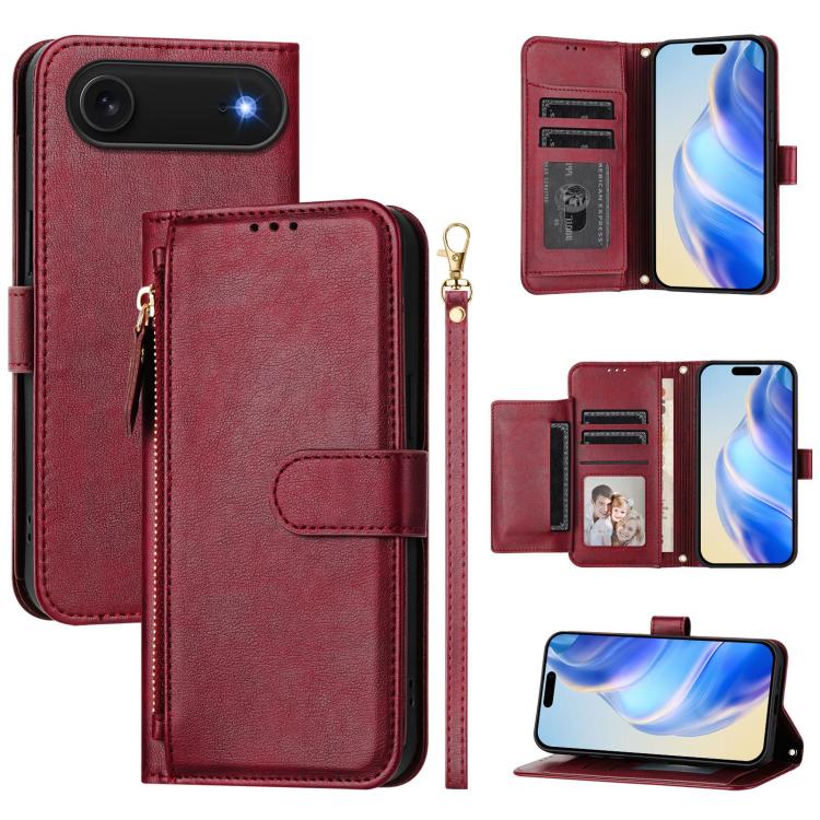 Ví da ốp lưng điện thoại nhiều ngăn thẻ có khóa kéo, dành cho iPhone 17e / 16e, iPhone 17 Pro Max, iPhone 17 Pro, iPhone 17, iPhone Air, iPhone 16 Pro Max, iPhone 16 Pro, iPhone 16 Plus
