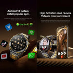 Đồng hồ thông minh T7 1.508 inch 4G LTE Android 10, 6GB+128GB, MTK6762 Octa Core, hỗ trợ đo nhịp tim / oxy trong máu