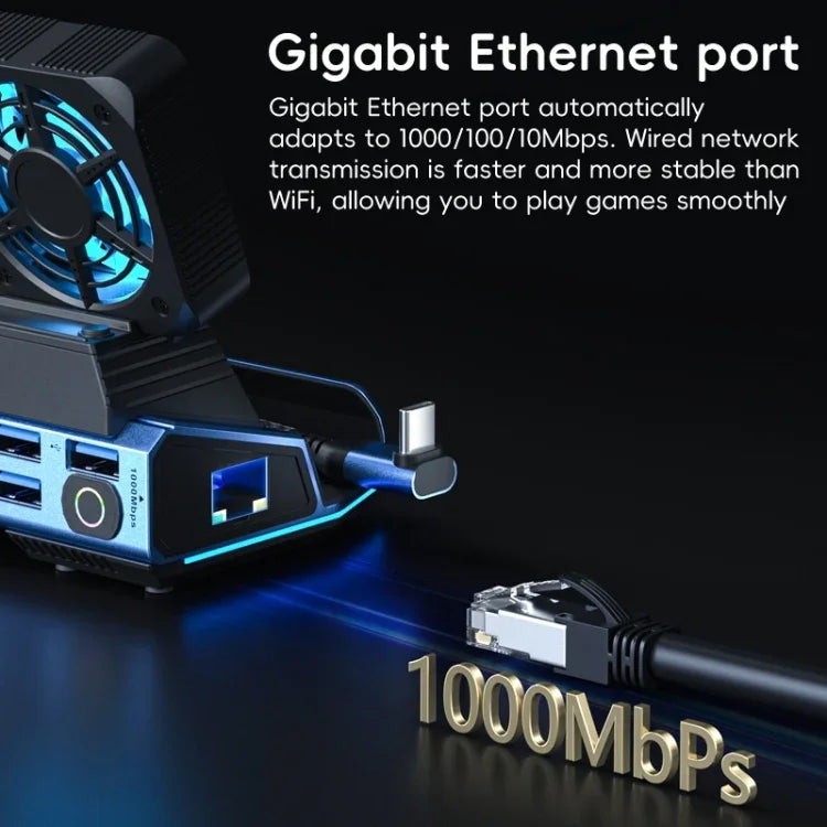 Trạm dock chơi game USB-C 9 trong 1 YCE-V279A có quạt tháo rời, 9 trong 1