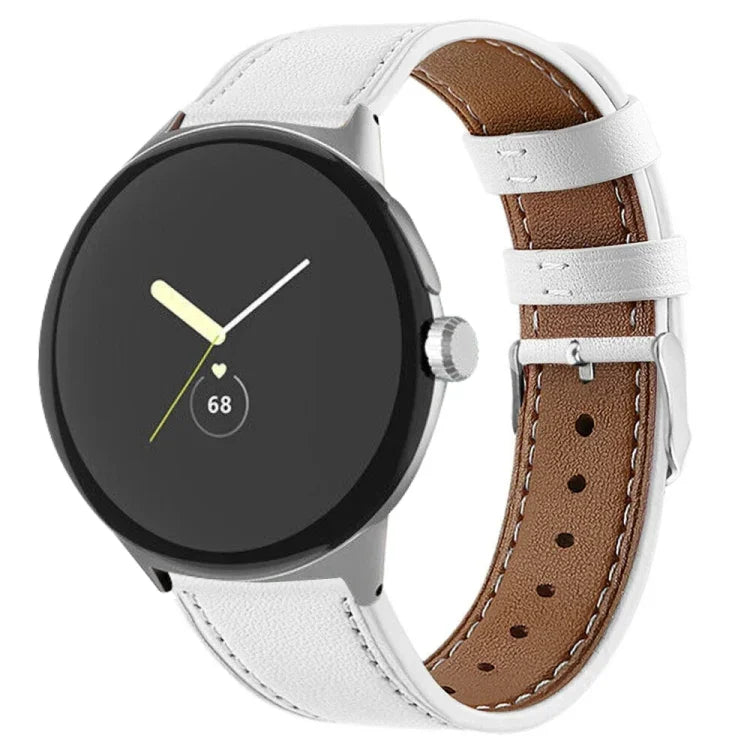 Dây đeo đồng hồ da thật đuôi tròn, dành cho Google Pixel Watch 4 / Watch 3 45mm