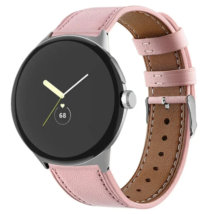 Dây đeo đồng hồ da thật đuôi tròn, dành cho Google Pixel Watch 4 / Watch 3 45mm