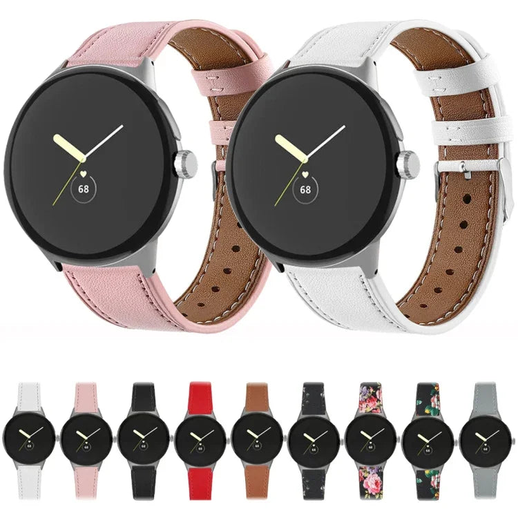 Dây đeo đồng hồ da thật đuôi tròn, dành cho Google Pixel Watch 4 / Watch 3 45mm
