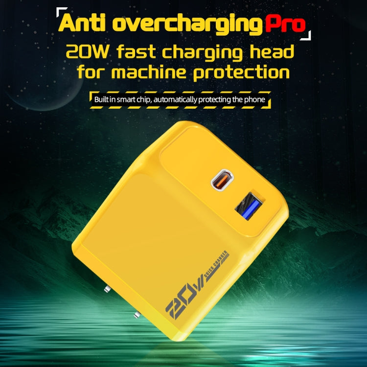 Sạc nhanh M167 PD 20W Type-C và USB QC 3.0, phích cắm EU, phích cắm US