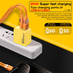 Sạc nhanh M167 PD 20W Type-C và USB QC 3.0, phích cắm EU, phích cắm US