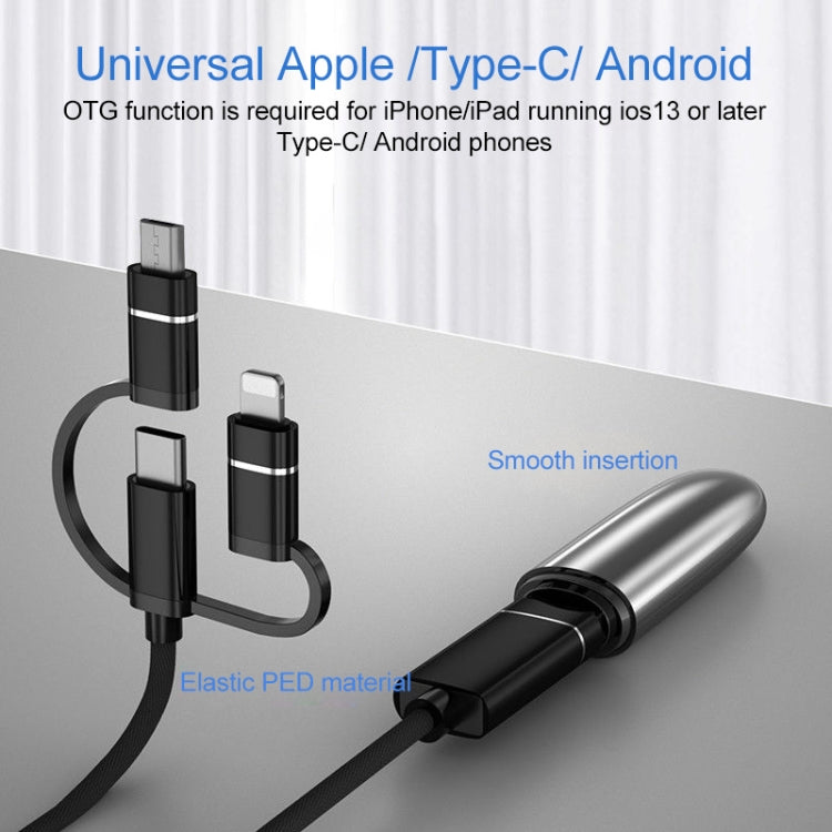 Bộ chuyển đổi OTG 3 trong 1 USB cái sang Micro USB, Type-C, 8 chân đực