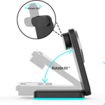 Sạc không dây gập 3 trong 1 H62 với đèn LED RGB