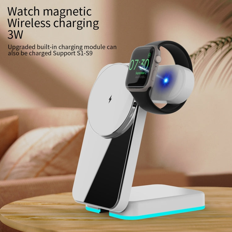 Sạc không dây gập 3 trong 1 H62 với đèn LED RGB
