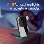 Sạc không dây gập 3 trong 1 H62 với đèn LED RGB
