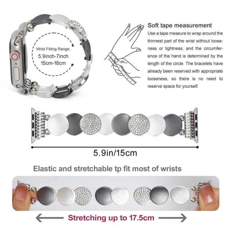 Dây đồng hồ kim loại chuỗi hợp kim, Dành cho Apple Watch 46mm / 49mm / 45mm / 44mm, Dành cho Apple Watch 42mm / 41mm / 40mm / 38mm
