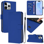 Ốp lưng điện thoại da màu trơn cảm giác da kèm dây đeo, dành cho iPhone Air, iPhone 16 Pro Max