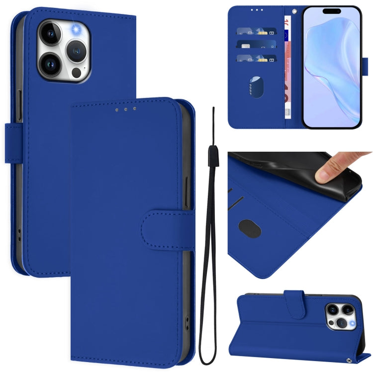 Ốp lưng điện thoại da màu trơn cảm giác da kèm dây đeo, dành cho iPhone Air, iPhone 16 Pro Max