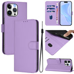 Ốp lưng điện thoại da màu trơn cảm giác da kèm dây đeo, dành cho iPhone Air, iPhone 16 Pro Max