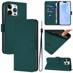 Ốp lưng điện thoại da màu trơn cảm giác da kèm dây đeo, dành cho iPhone Air, iPhone 16 Pro Max