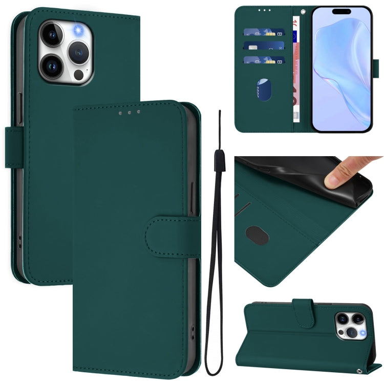 Ốp lưng điện thoại da màu trơn cảm giác da kèm dây đeo, dành cho iPhone Air, iPhone 16 Pro Max