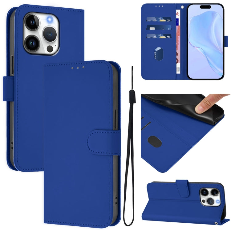 Ốp lưng điện thoại da màu trơn cảm giác da kèm dây đeo, dành cho iPhone 16 Pro, iPhone 16 Plus