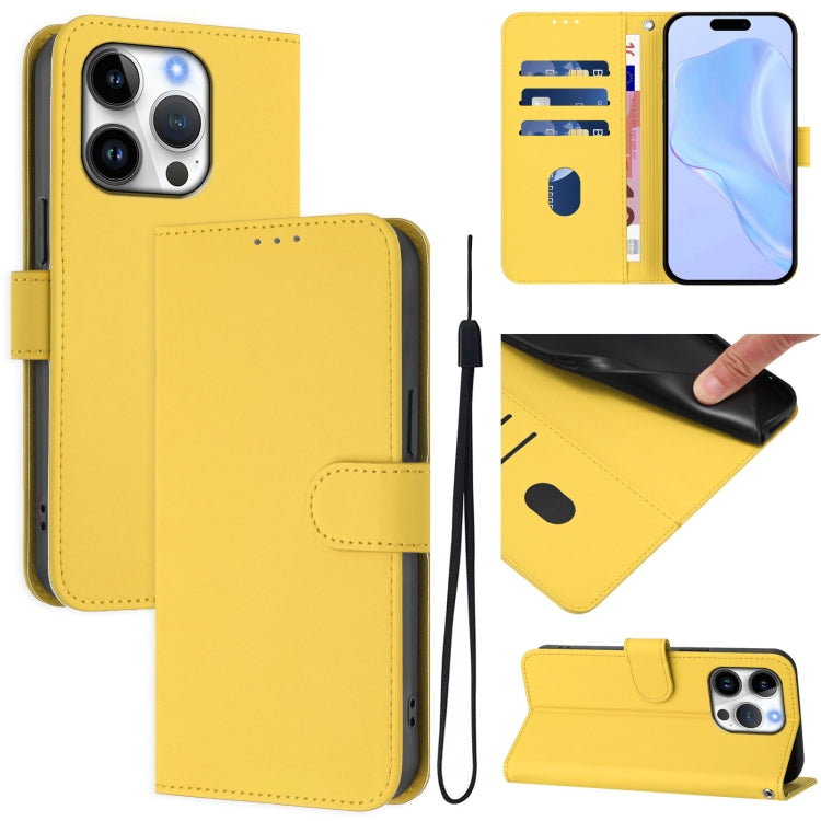 Ốp lưng điện thoại da màu trơn cảm giác da kèm dây đeo, dành cho iPhone 16 Pro, iPhone 16 Plus