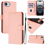 Ốp lưng điện thoại da màu trơn cảm giác da kèm dây đeo, dành cho iPhone 17e / 16e, iPhone 17 Pro Max
