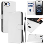 Ốp lưng điện thoại da màu trơn cảm giác da kèm dây đeo, dành cho iPhone 17e / 16e, iPhone 17 Pro Max