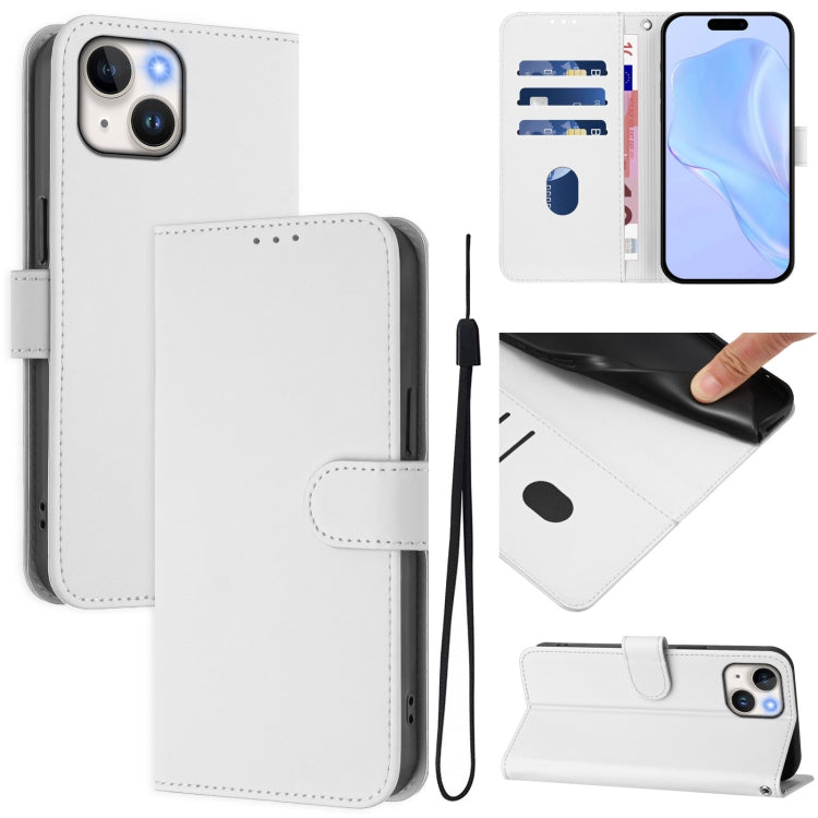 Ốp điện thoại da màu trơn cảm giác da với dây đeo, dành cho iPhone 14 / 13, iPhone 14 Pro