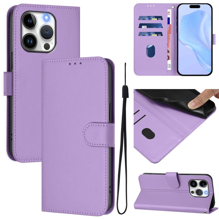 Ốp điện thoại da màu trơn cảm giác da với dây đeo, dành cho iPhone 14 / 13, iPhone 14 Pro