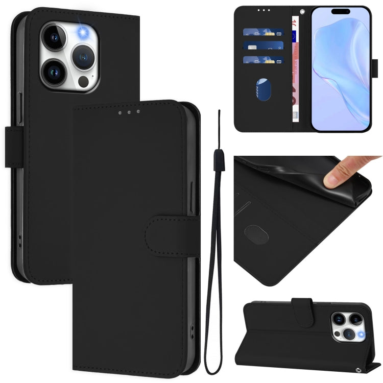 Ốp điện thoại da màu trơn cảm giác da với dây đeo, dành cho iPhone 14 / 13, iPhone 14 Pro