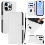 Ốp điện thoại da màu trơn cảm giác da với dây đeo, dành cho iPhone 14 / 13, iPhone 14 Pro