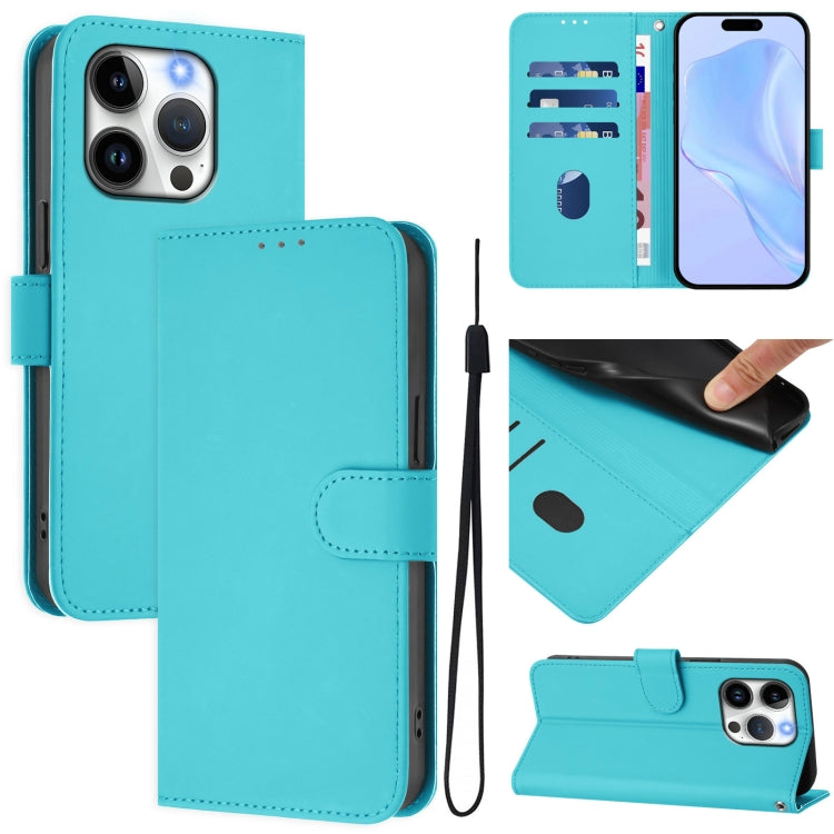 Ốp điện thoại da màu trơn cảm giác da với dây đeo, dành cho iPhone 14 / 13, iPhone 14 Pro