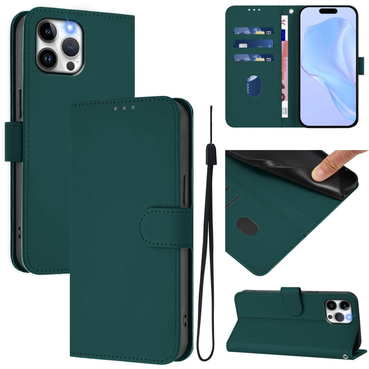 Skin Feel Solid Color Leather Phone Case with Lanyard, For iPhone 12 Pro Max, For iPhone 12 mini