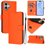Ốp lưng điện thoại da màu trơn cảm giác da kèm dây đeo, dành cho iPhone 17 Pro, iPhone 17