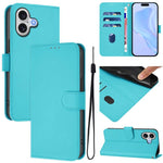 Ốp lưng điện thoại da màu trơn cảm giác da kèm dây đeo, dành cho iPhone 17 Pro, iPhone 17