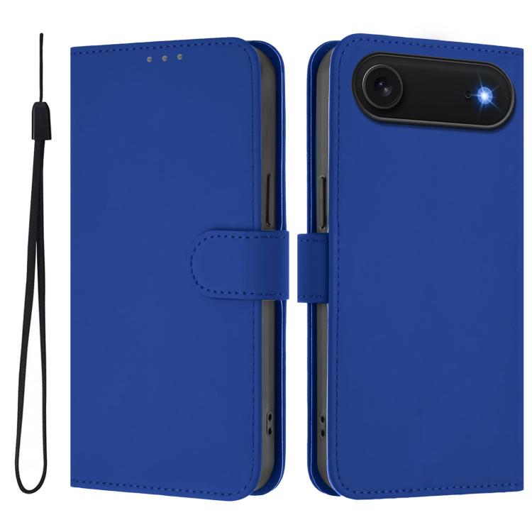 Ốp lưng điện thoại da màu trơn cảm giác da kèm dây đeo, dành cho iPhone Air, iPhone 16 Pro Max