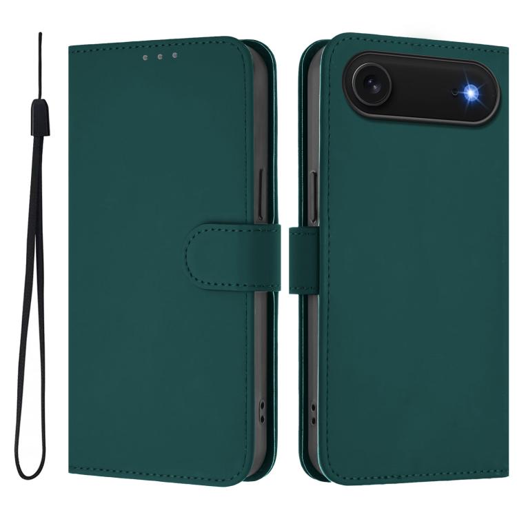 Ốp lưng điện thoại da màu trơn cảm giác da kèm dây đeo, dành cho iPhone Air, iPhone 16 Pro Max