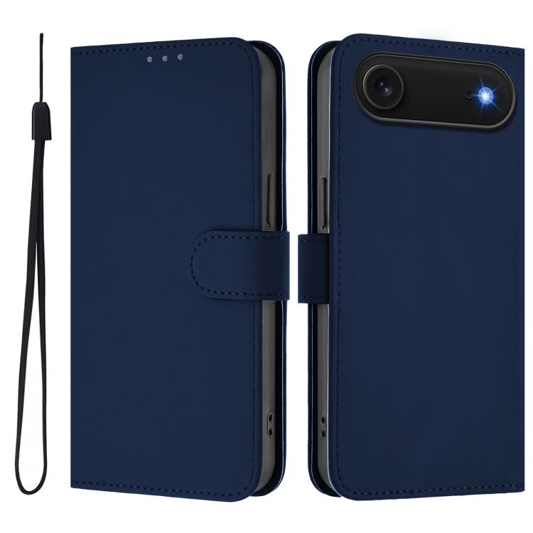 Ốp lưng điện thoại da màu trơn cảm giác da kèm dây đeo, dành cho iPhone Air, iPhone 16 Pro Max